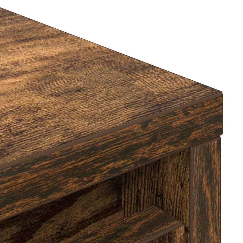 Produktbild för Skoskåp rökt ek 29,5x34x76 cm konstruerat trä
