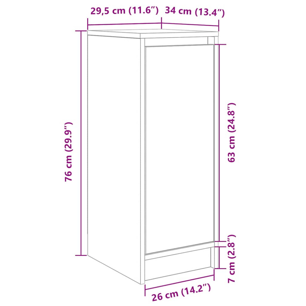 Produktbild för Skoskåp gammalt trä 29,5x34x76 cm konstruerat trä