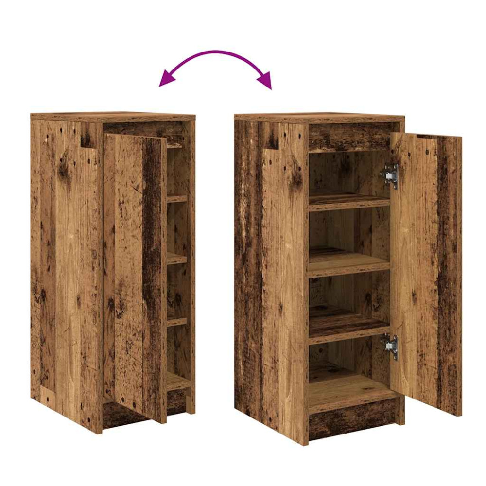 Produktbild för Skoskåp gammalt trä 29,5x34x76 cm konstruerat trä