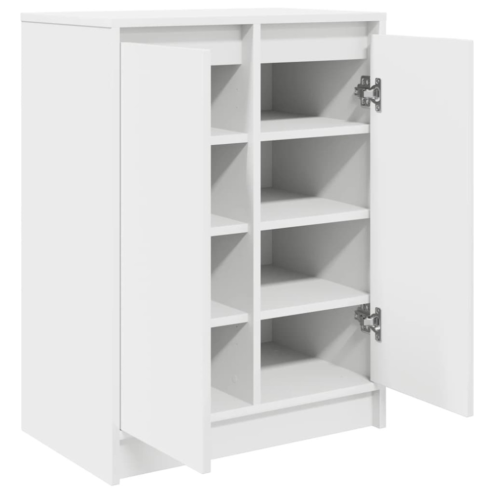 Produktbild för Skoskåp vit 57x34x76 cm konstruerat trä