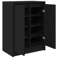 Produktbild för Skoskåp svart ek 57x34x76 cm konstruerat trä