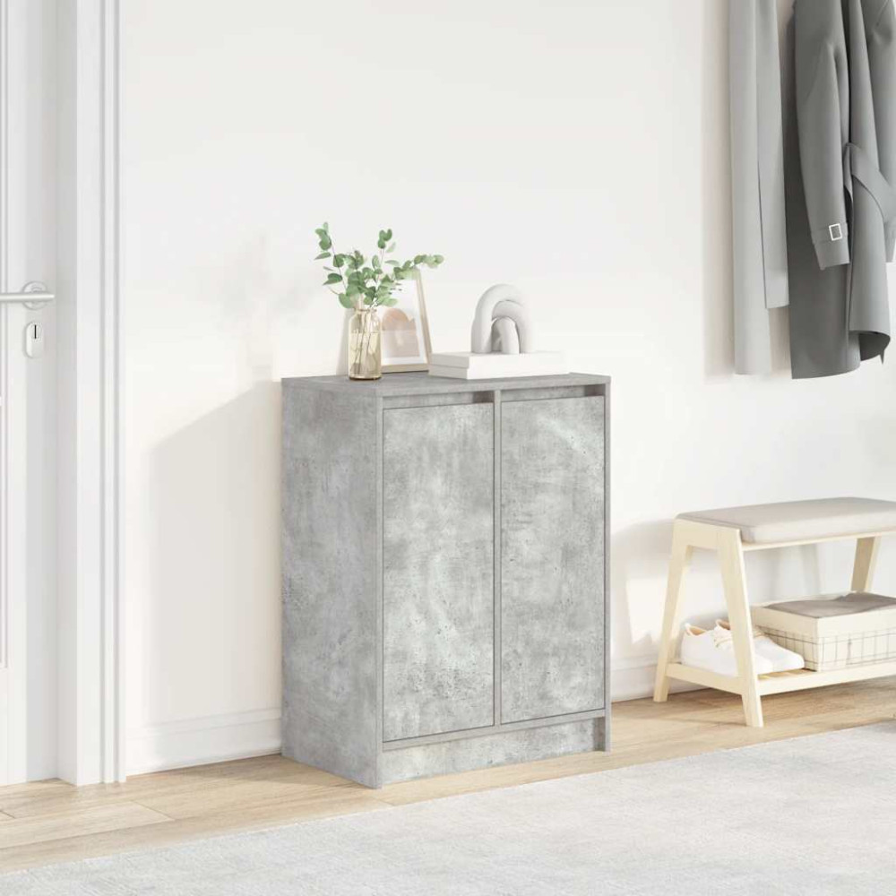 Produktbild för Skoskåp betonggrå 57x34x76 cm konstruerat trä