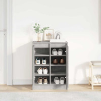 Produktbild för Skoskåp betonggrå 57x34x76 cm konstruerat trä
