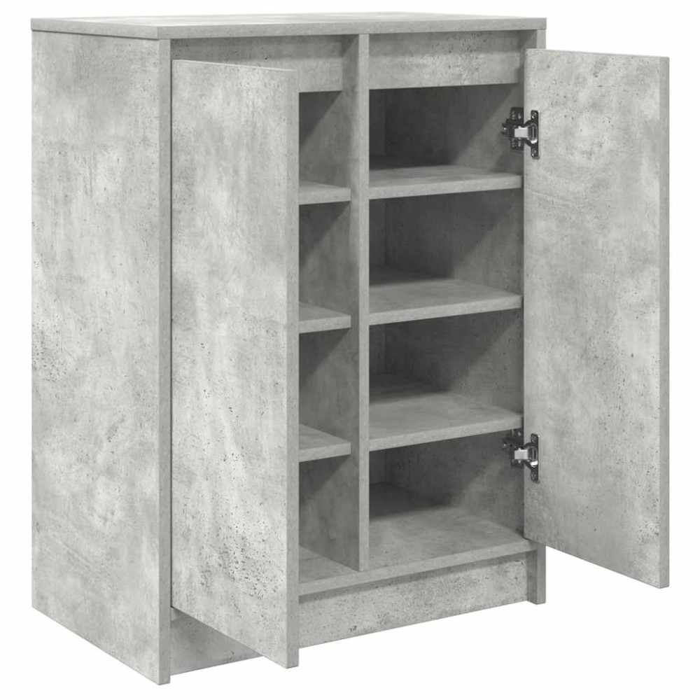 Produktbild för Skoskåp betonggrå 57x34x76 cm konstruerat trä