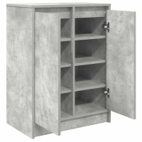 Produktbild för Skoskåp betonggrå 57x34x76 cm konstruerat trä