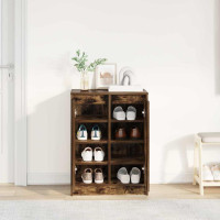 Produktbild för Skoskåp rökt ek 57x34x76 cm konstruerat trä