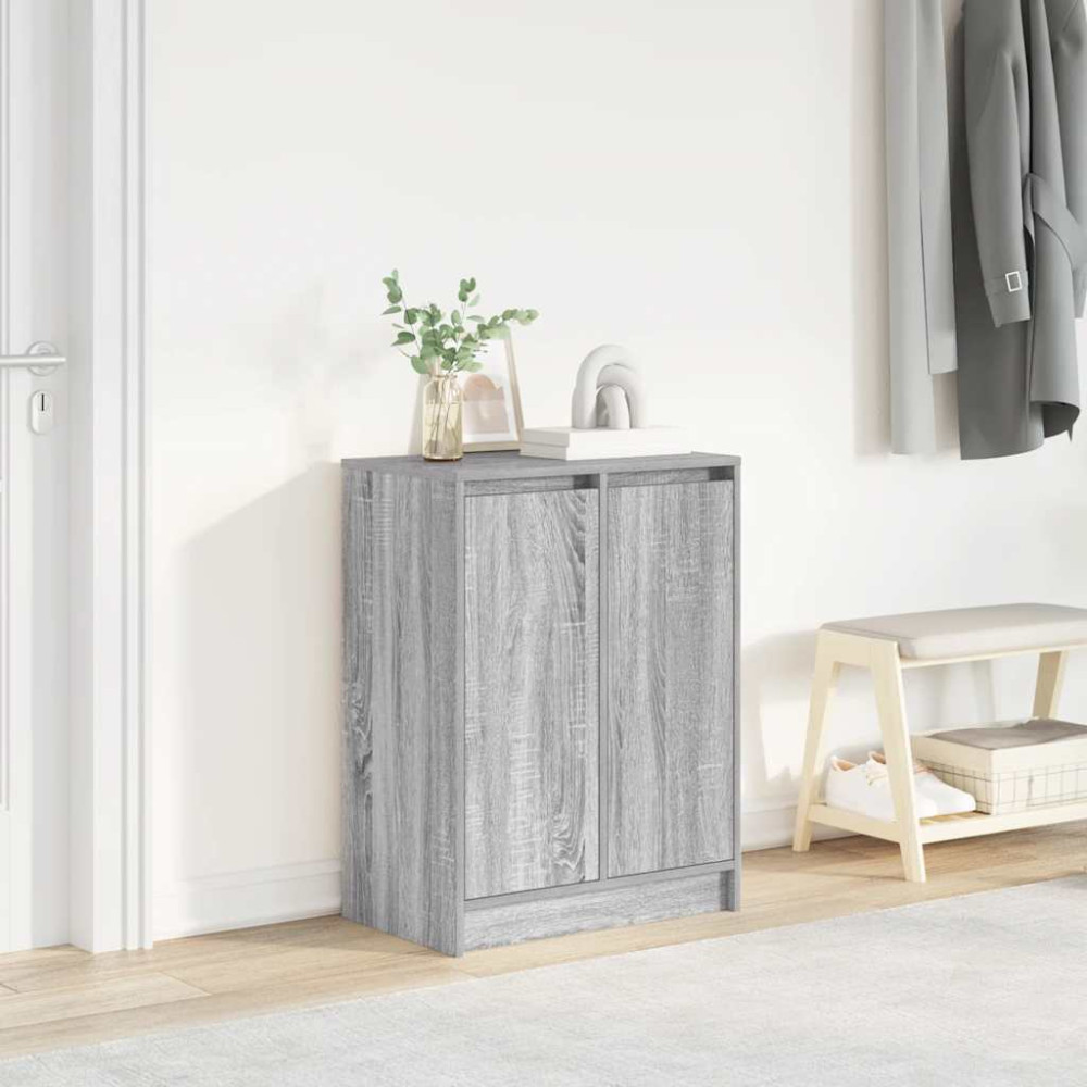 Produktbild för Skoskåp grå sonoma 57x34x76 cm konstruerat trä