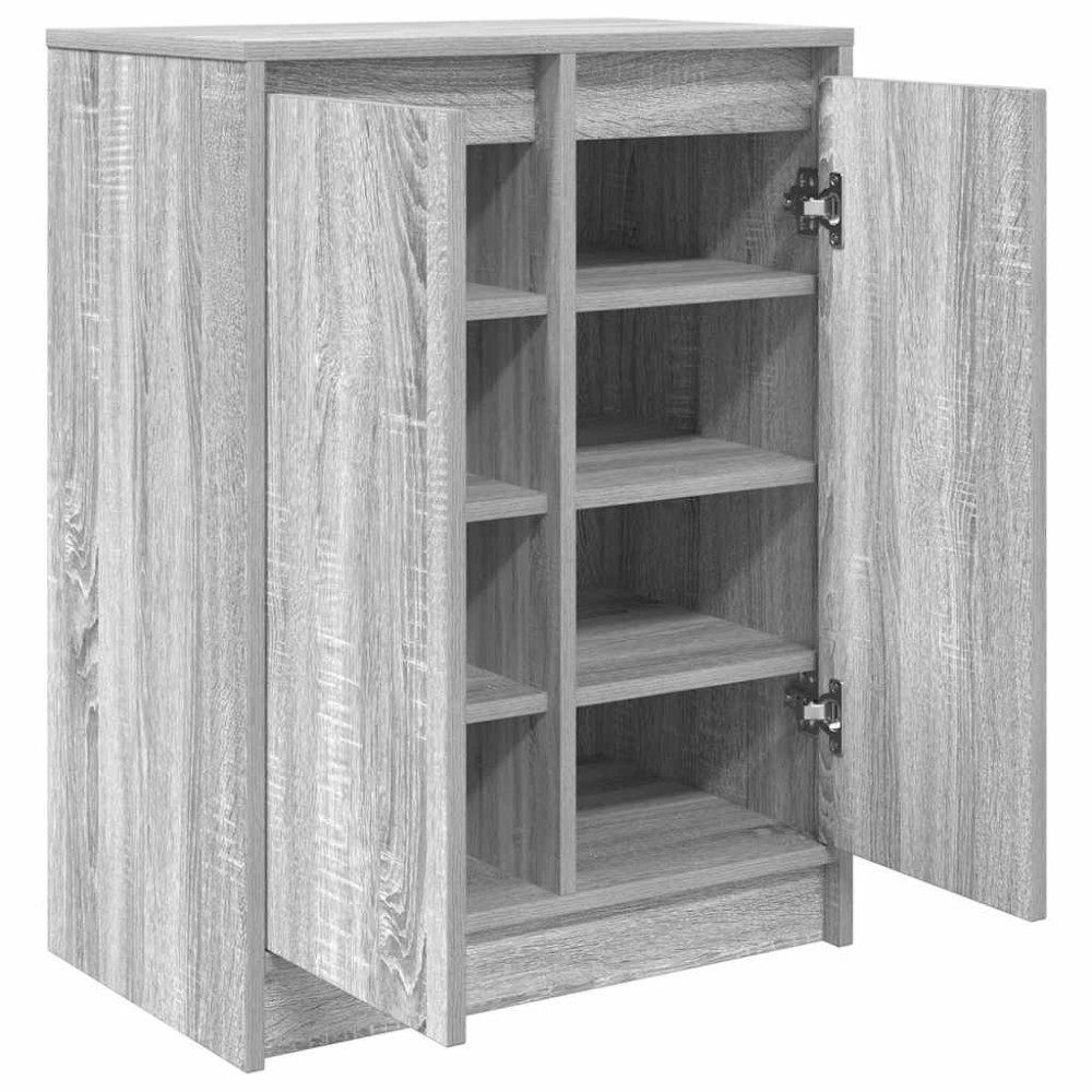 Produktbild för Skoskåp grå sonoma 57x34x76 cm konstruerat trä