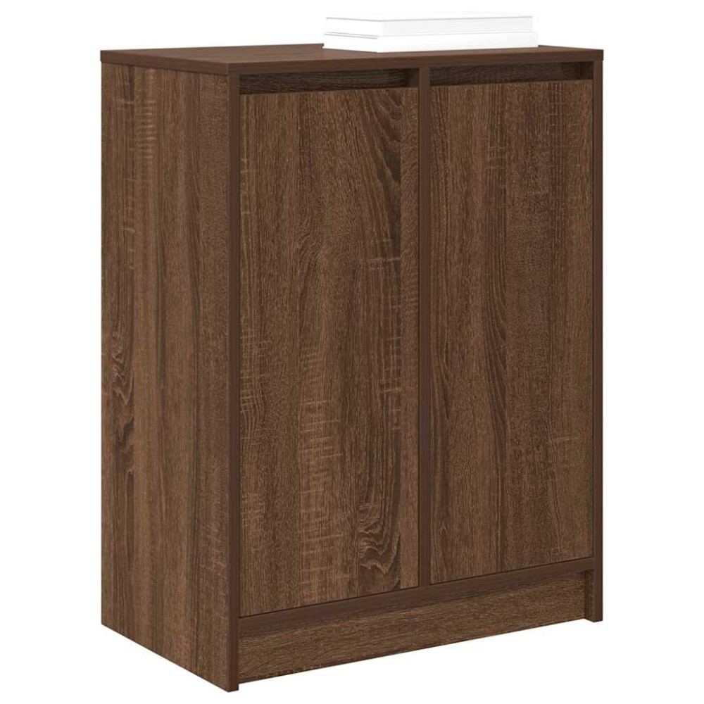 Produktbild för Skoskåp brun ek 57x34x76 cm konstruerat trä