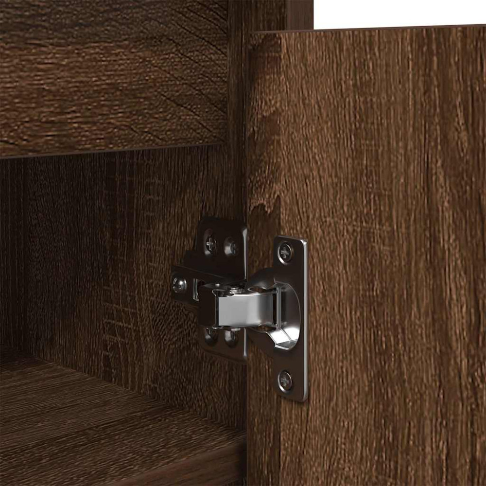 Produktbild för Skoskåp brun ek 57x34x76 cm konstruerat trä