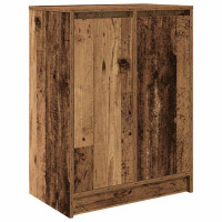 Produktbild för Skoskåp gammalt trä 57x34x76 cm konstruerat trä