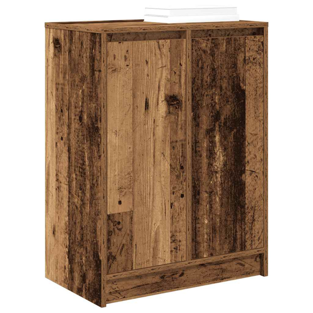Produktbild för Skoskåp gammalt trä 57x34x76 cm konstruerat trä