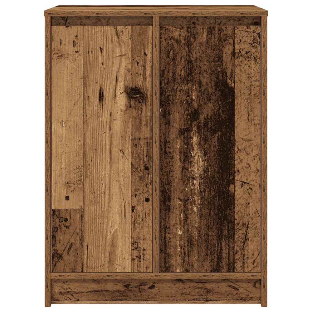 Produktbild för Skoskåp gammalt trä 57x34x76 cm konstruerat trä