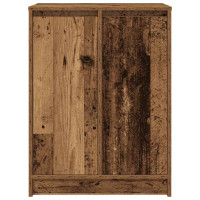 Produktbild för Skoskåp gammalt trä 57x34x76 cm konstruerat trä