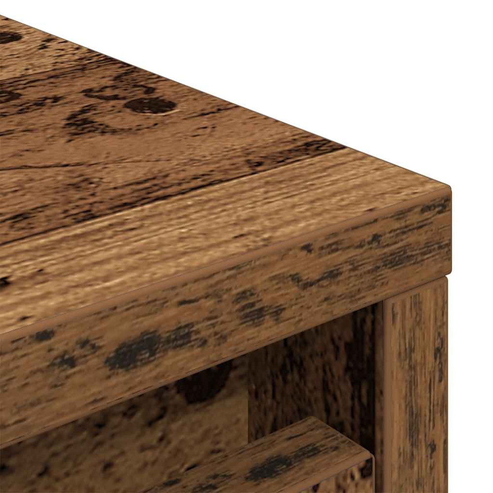 Produktbild för Skoskåp gammalt trä 57x34x76 cm konstruerat trä
