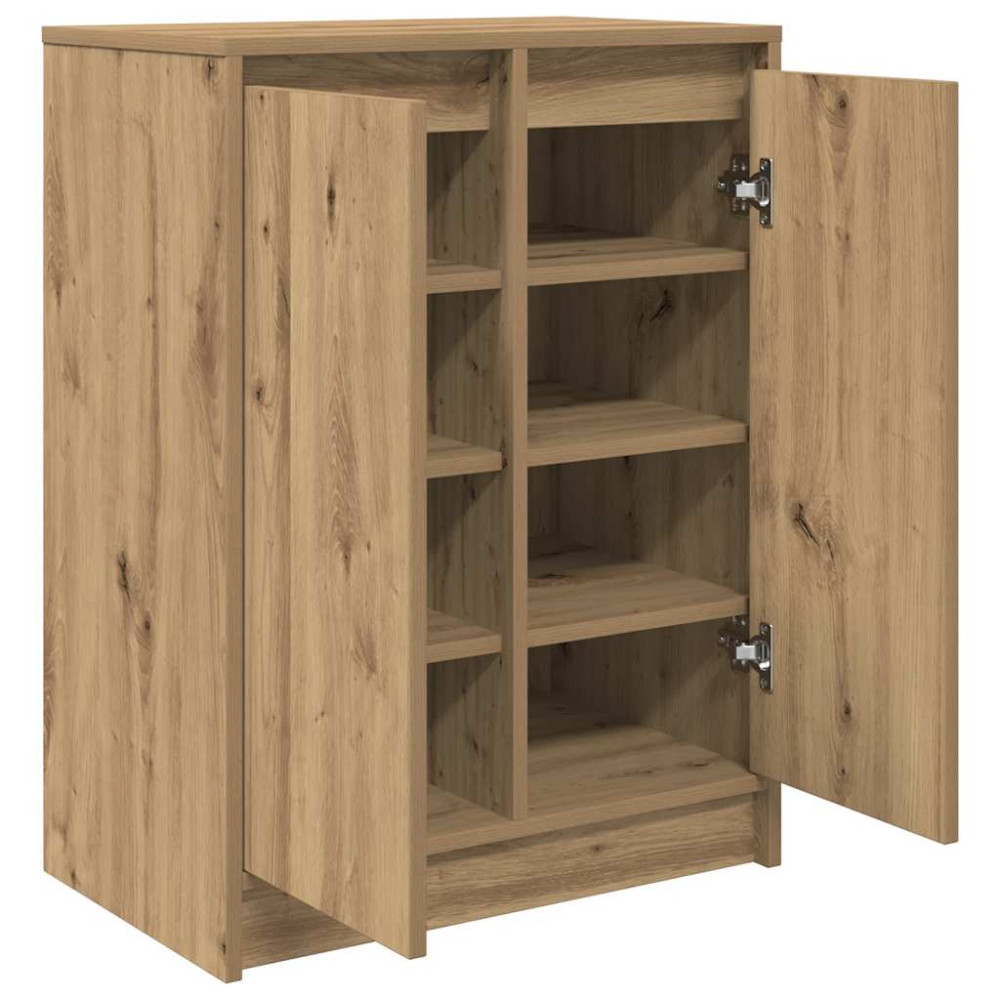 Produktbild för Skoskåp hantverksmässig ek 57x34x76 cm konstruerat trä