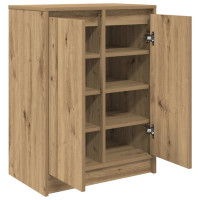 Produktbild för Skoskåp hantverksmässig ek 57x34x76 cm konstruerat trä