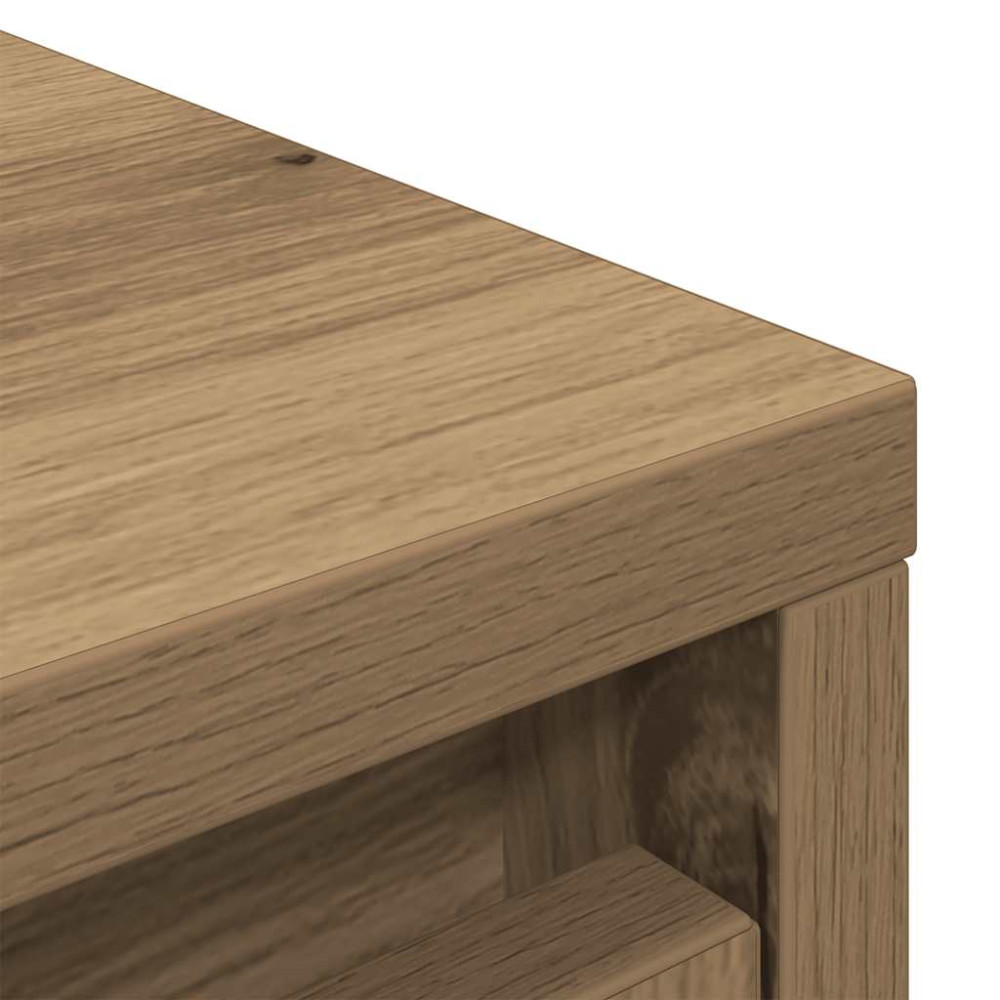 Produktbild för Skoskåp hantverksmässig ek 57x34x76 cm konstruerat trä