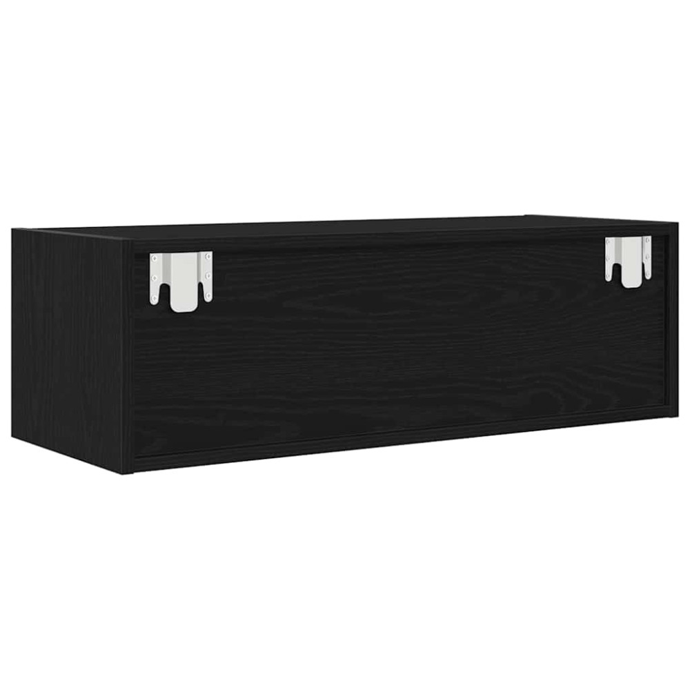 Produktbild för TV-bänkar 2 st svart ek 80x31x25,5 cm konstruerat trä