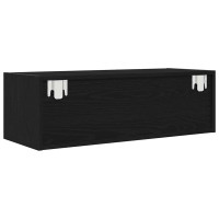 Produktbild för TV-bänkar 2 st svart ek 80x31x25,5 cm konstruerat trä