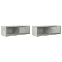 Produktbild för TV-bänkar 2 st betonggrå 80x31x25,5 cm konstruerat trä