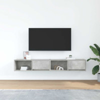 Produktbild för TV-bänkar 2 st betonggrå 80x31x25,5 cm konstruerat trä