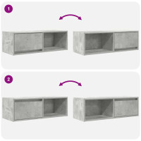 Produktbild för TV-bänkar 2 st betonggrå 80x31x25,5 cm konstruerat trä