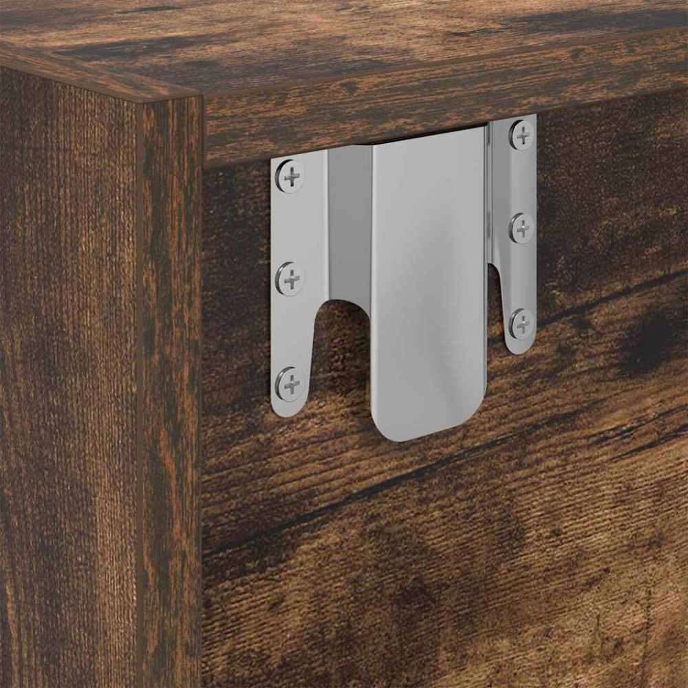 Produktbild för TV-bänkar 2 st rökt ek 80x31x25,5 cm konstruerat trä