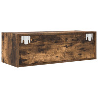 Produktbild för TV-bänkar 2 st rökt ek 80x31x25,5 cm konstruerat trä