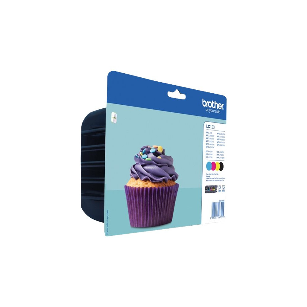 Produktbild för Brother LC123 - 4-pack - svart, gul, cyan, magenta - original - bläckpatron
