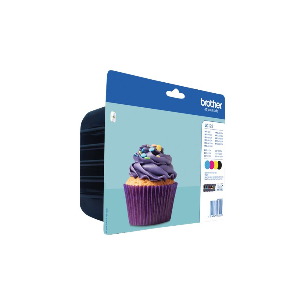 Produktbild för Brother LC123 - 4-pack - svart, gul, cyan, magenta - original - bläckpatron
