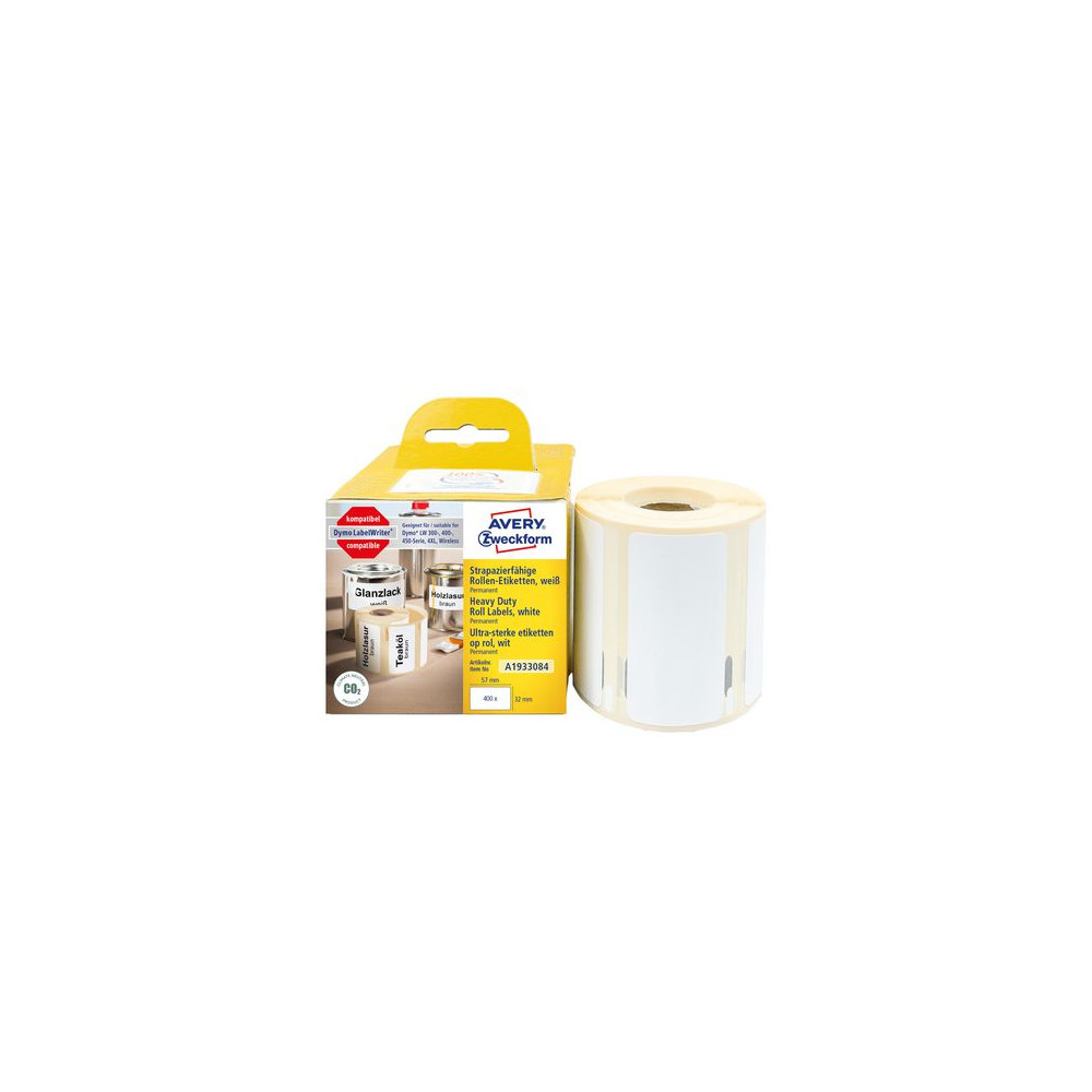 Produktbild för Etikett AVERY Slitst. 57x32mm 400/fp