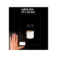 Produktbild för Etikett AVERY Slitst. 57x32mm 400/fp