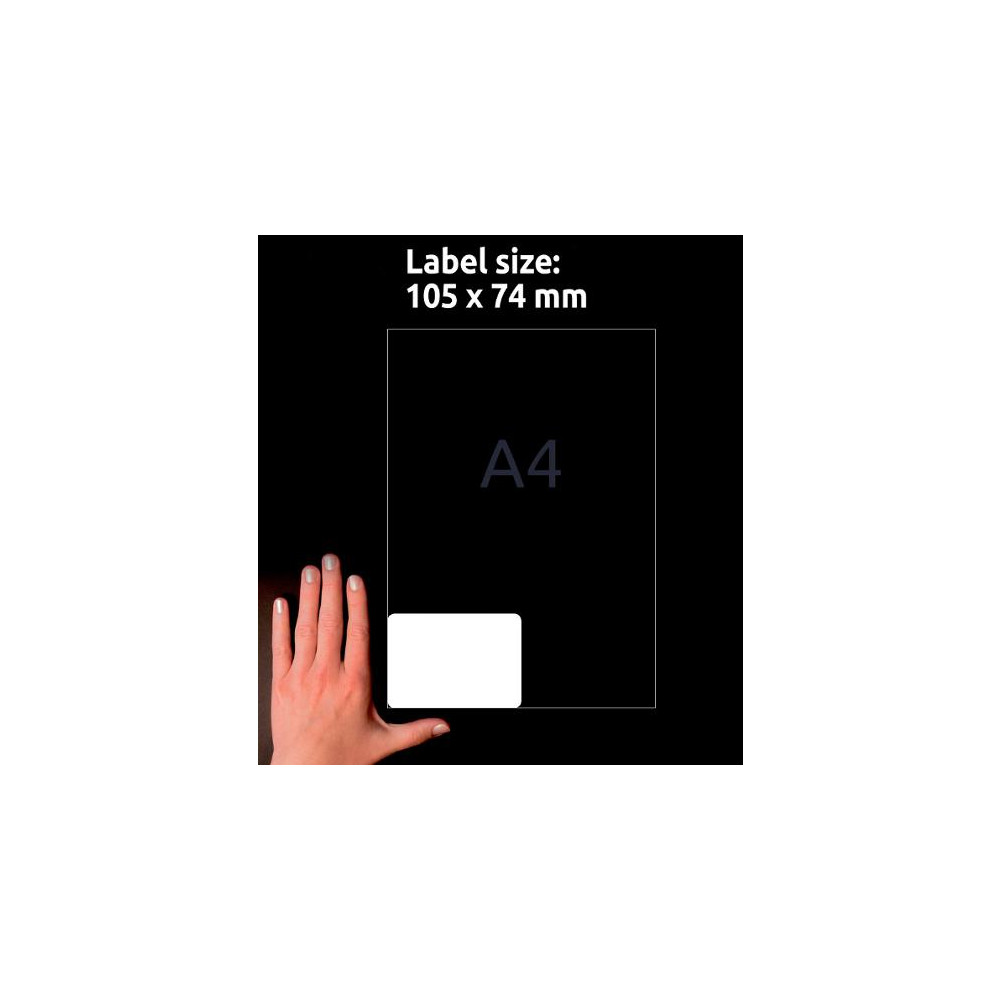Produktbild för Etikett AVERY Laser 105x74mm 800/fp