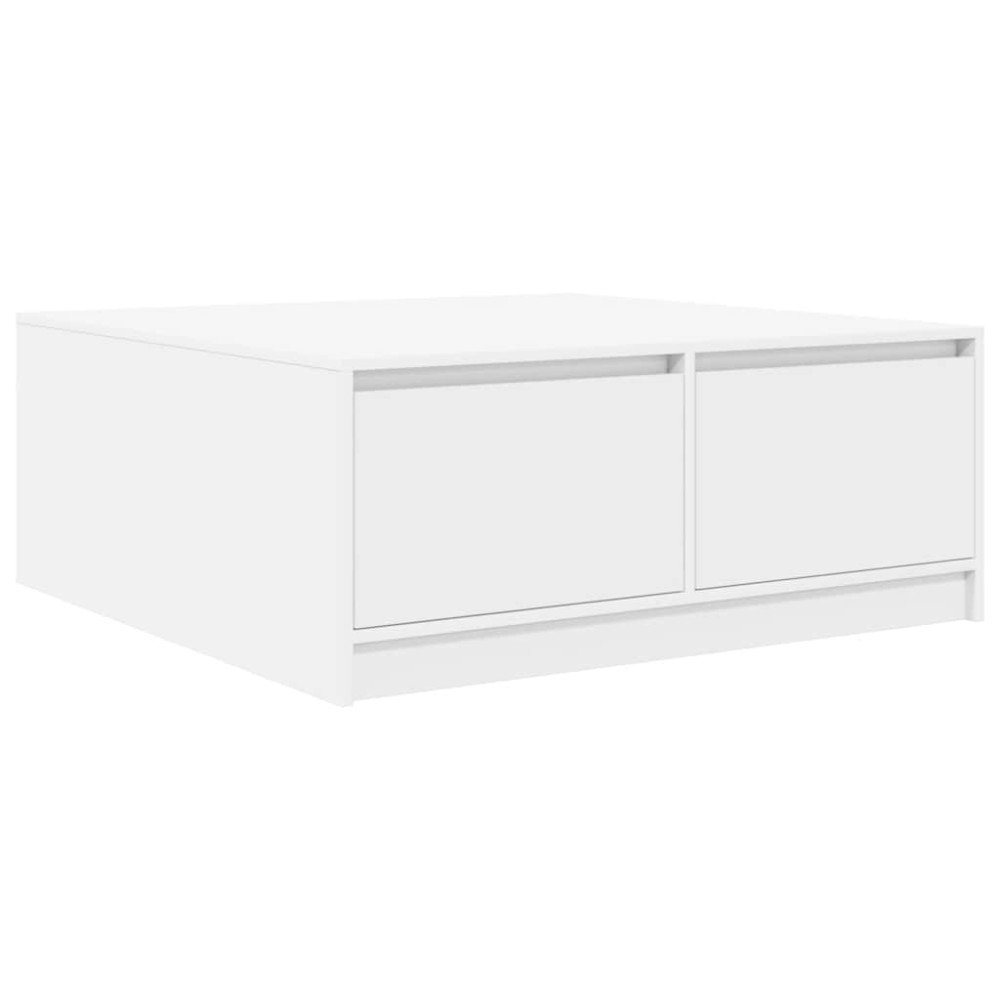 Produktbild för Soffbord med lådor vit 100x100x40 cm