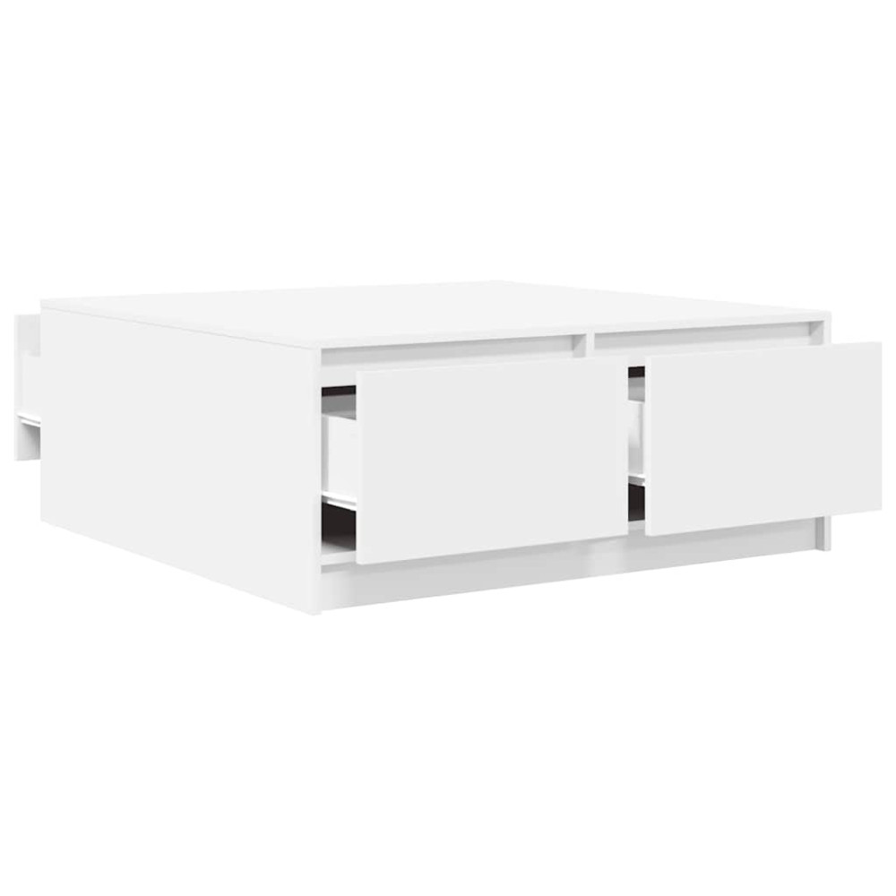 Produktbild för Soffbord med lådor vit 100x100x40 cm