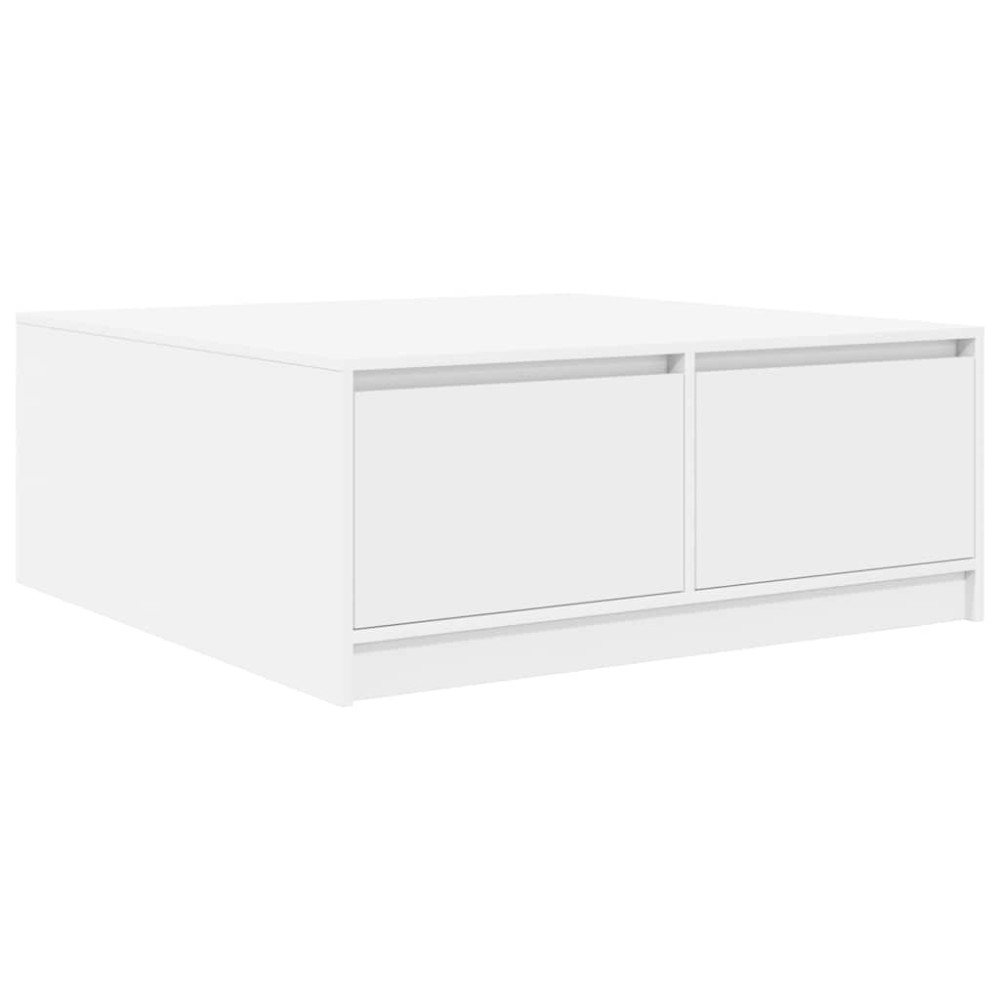 Produktbild för Soffbord med lådor vit 100x100x40 cm