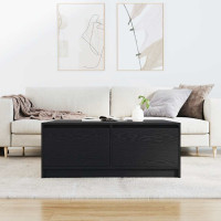 Produktbild för Soffbord med lådor svart ek 100x100x40 cm