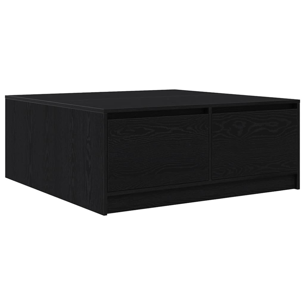 Produktbild för Soffbord med lådor svart ek 100x100x40 cm