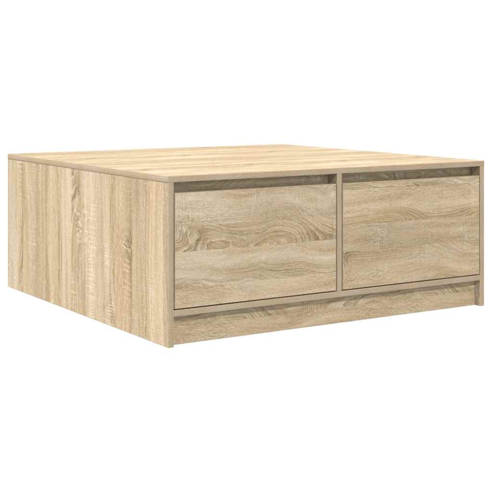 Produktbild för Soffbord med lådor sonoma ek 100x100x40 cm