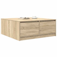 Produktbild för Soffbord med lådor sonoma ek 100x100x40 cm