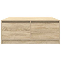 Produktbild för Soffbord med lådor sonoma ek 100x100x40 cm
