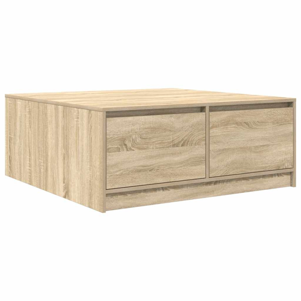 Produktbild för Soffbord med lådor sonoma ek 100x100x40 cm