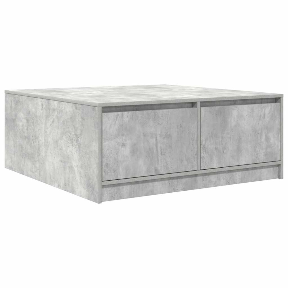 Produktbild för Soffbord med lådor betonggrå 100x100x40 cm