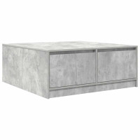 Produktbild för Soffbord med lådor betonggrå 100x100x40 cm