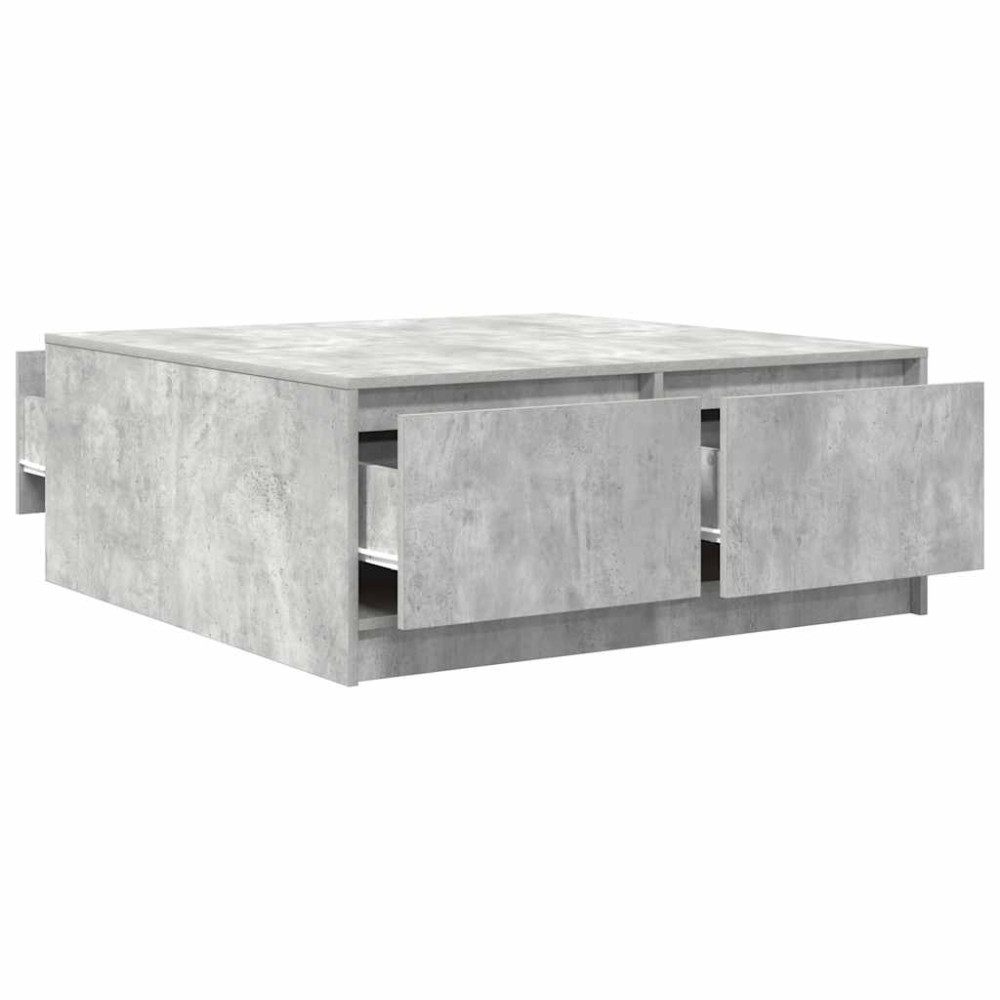 Produktbild för Soffbord med lådor betonggrå 100x100x40 cm