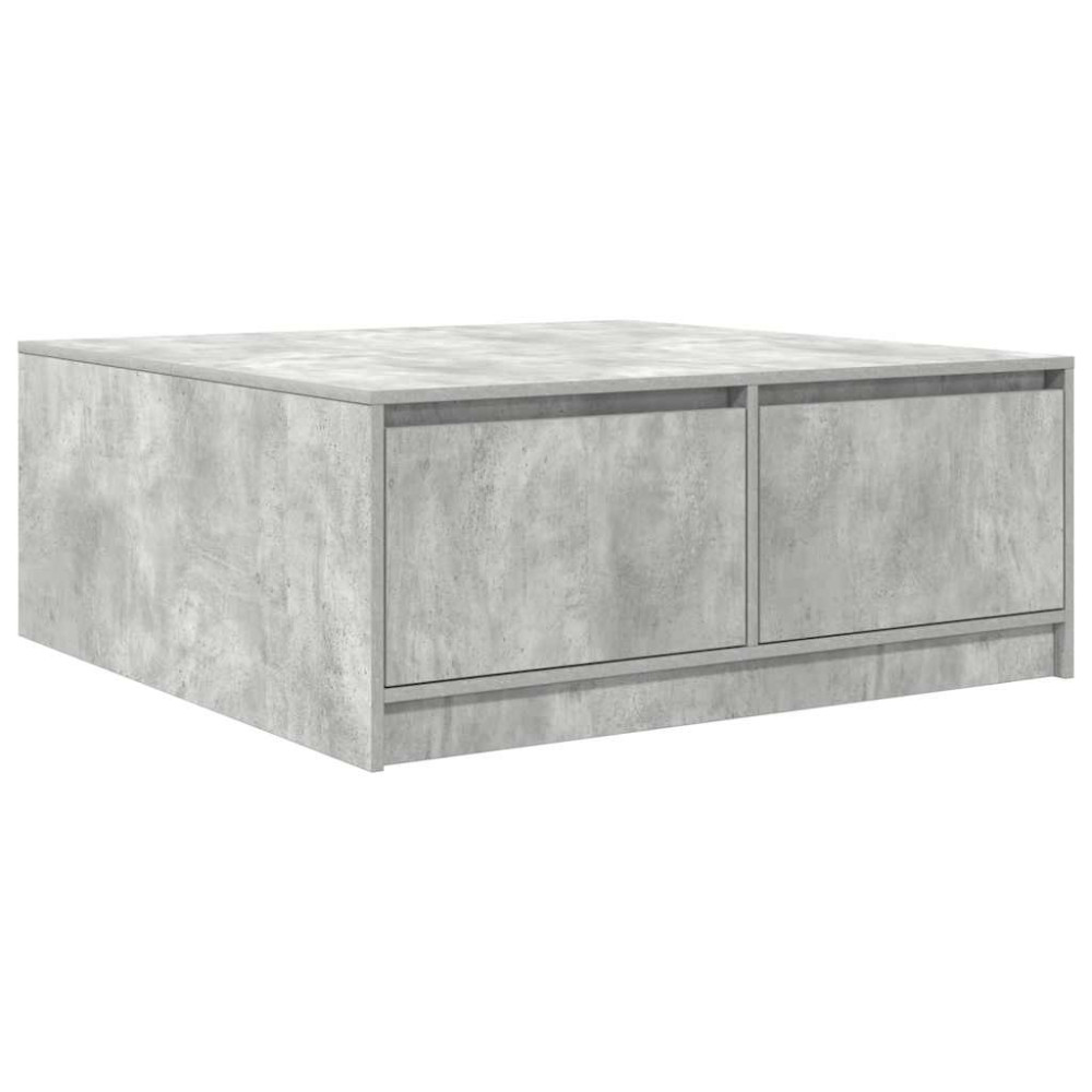 Produktbild för Soffbord med lådor betonggrå 100x100x40 cm