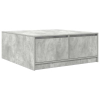 Produktbild för Soffbord med lådor betonggrå 100x100x40 cm