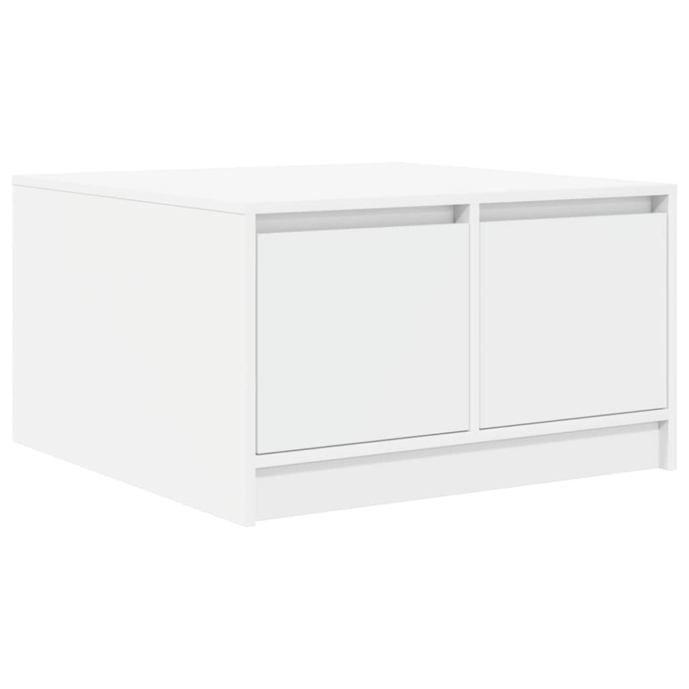 Produktbild för Soffbord med lådor vit 70,5x70x40 cm