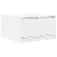 Produktbild för Soffbord med lådor vit 70,5x70x40 cm
